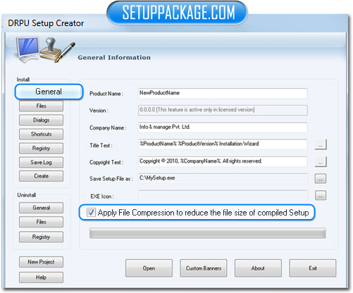 Setup installer software screenshot